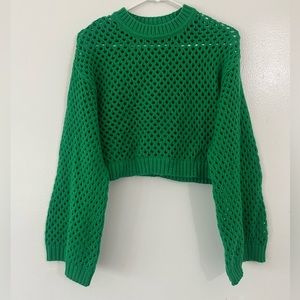 Cropped Green Knitted Top
